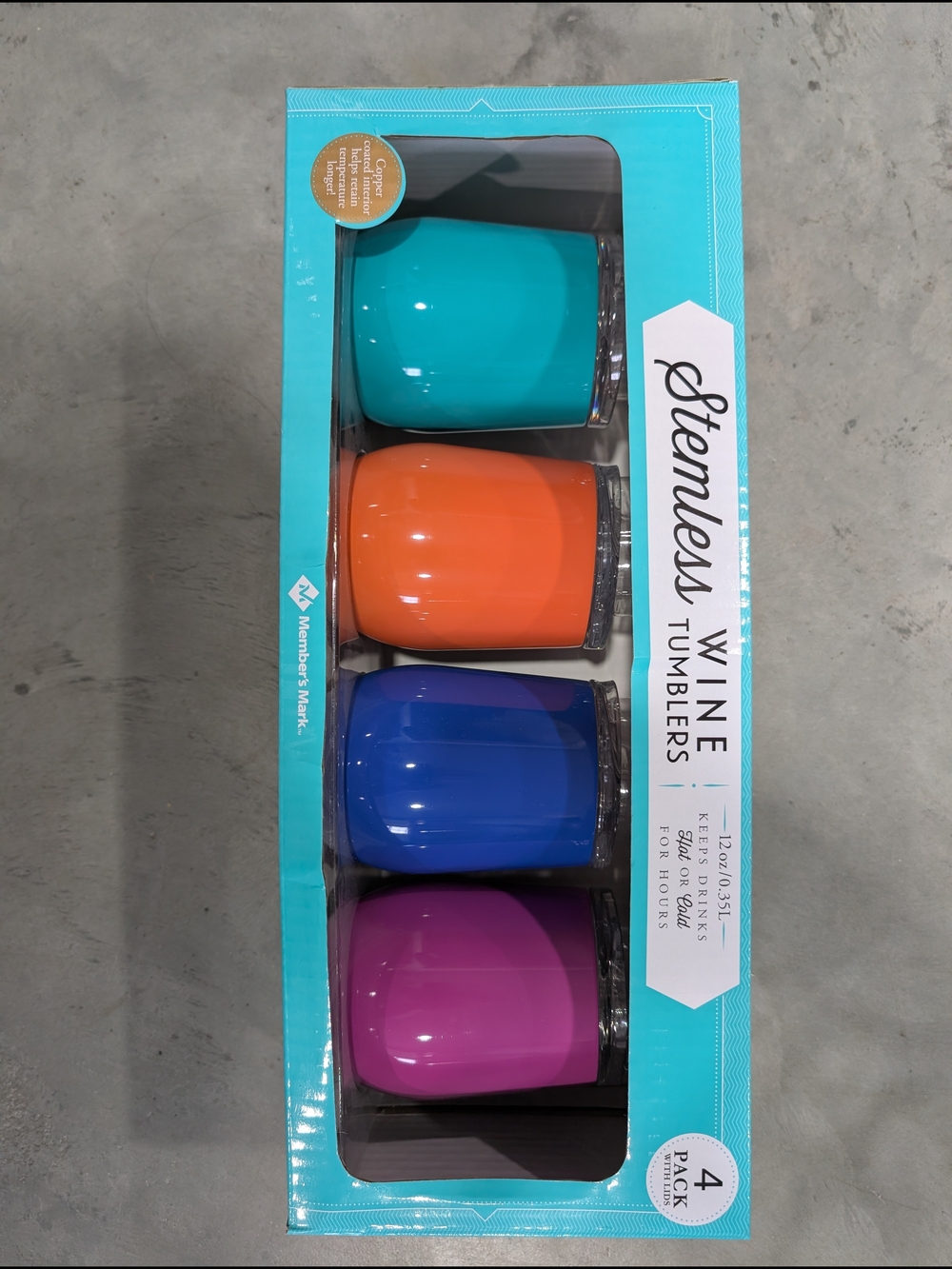 Stemless Wine Tumblers - 4 Pack